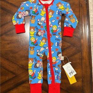 Kids One Piece Pajama - Blue and Red